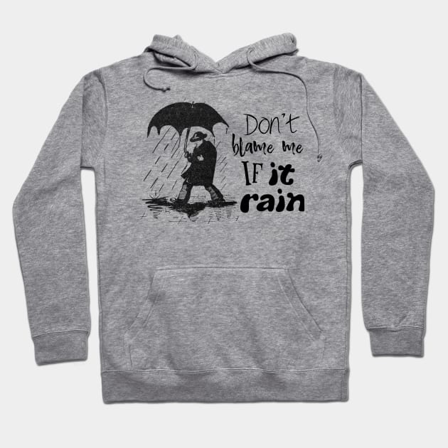 A man with Umbrella Funny Illustration and Text Hoodie by Biophilia